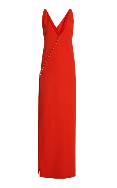 Shop Del Core Women's Split Wool-blend Midi Dress In Red