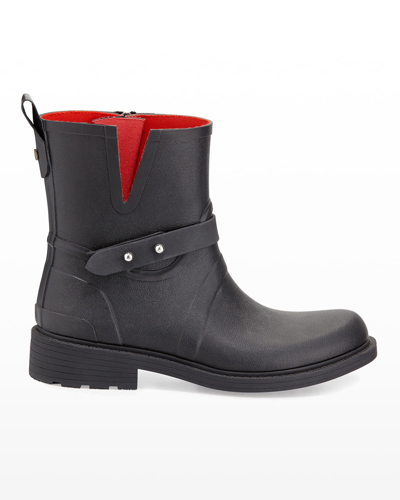 Shop Rag & Bone Moto Rubber Rain Boots In Black Rubber