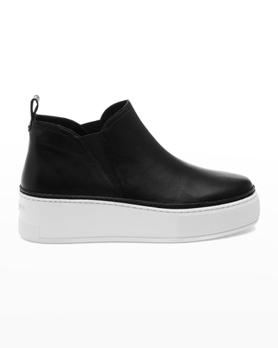 Shop Jslides Mika Leather Slip-on Low Booties In Black/ White