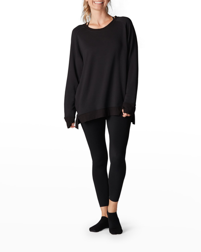 Shop Tavi Noir Raglan-sleeve Sweatshirt In Ebony