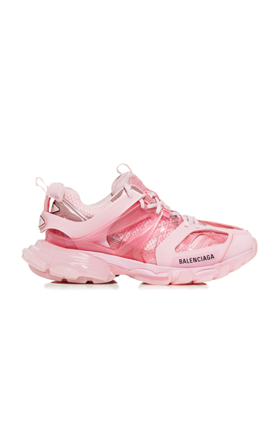 Shop Balenciaga Women's Track Mesh; Rubber Sneakers In Pink