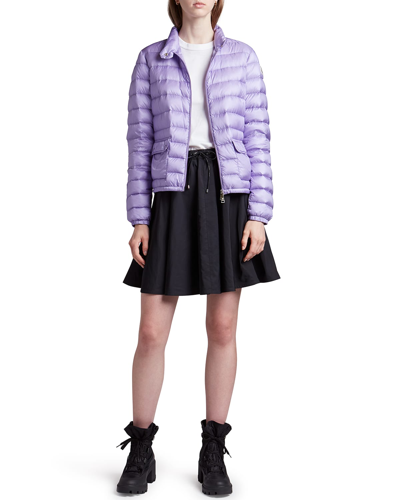 Moncler Logo-patch Padded Down Jacket In Purple