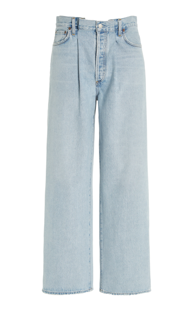 Shop Agolde Women's Dax Upsized High-rise Wide-leg Jeans In Blue