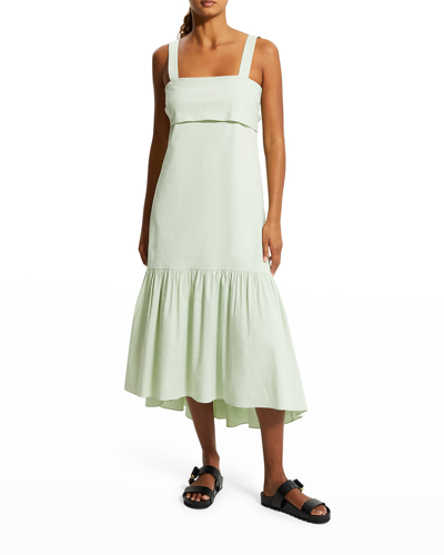 Shop Theory Eco Crunch Tie-back Midi Dress In Mnt