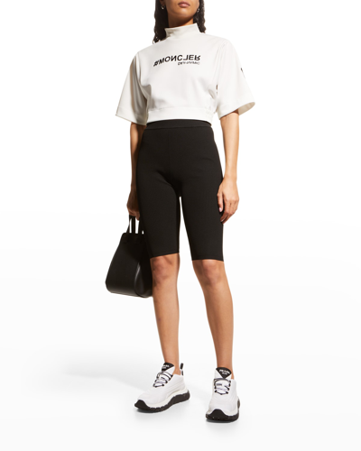 Shop Moncler Day-namic Cropped Jersey In White