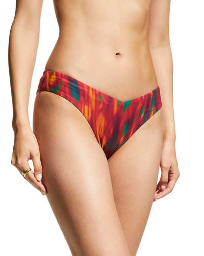 Shop Weworewhat Delilah Low-rise Hipster Bikini Bottoms In Spicy Ornge Mlt