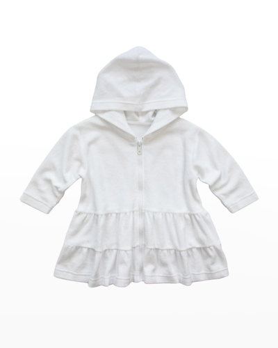 Shop Florence Eiseman Girl's Solid Terry Hooded Tiered Coverup In White