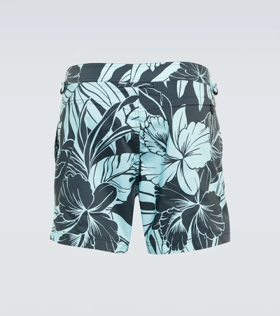 Shop Tom Ford Floral Swim Trunks In Br Blu Sld