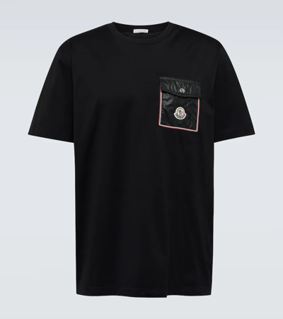 Shop Moncler Nylon Pocket T-shirt In Black