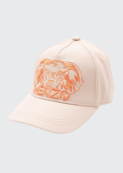 Shop Kenzo Boy's Elephant Logo Embroidered Baseball Cap In 471-pink