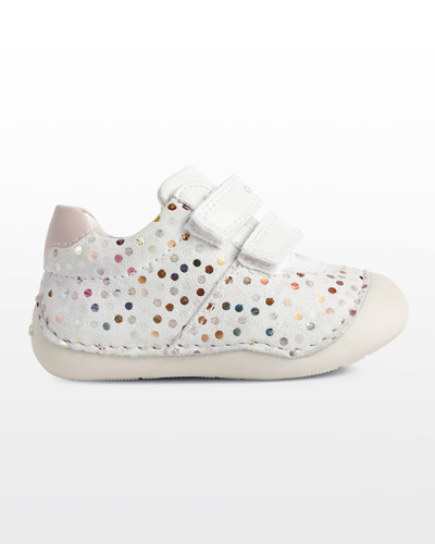 Shop Geox Girl's Tutium Metallic Polka-dot Sneakers, Babys In White Pink