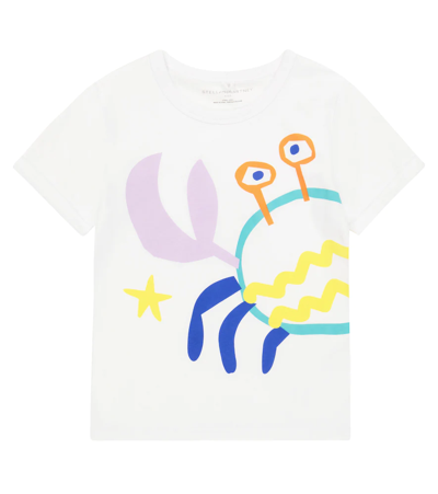 Shop Stella Mccartney Printed Cotton T-shirt In Bianco Ottico/multicolor