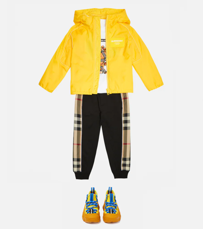 Shop Burberry Knit Sneakers In Acid Yellow