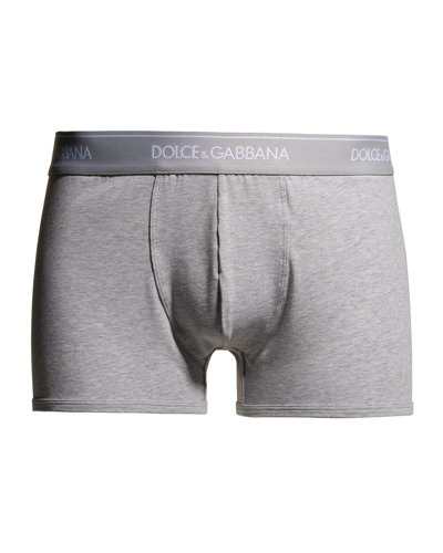 Shop Dolce & Gabbana 2-pack Regular Boxer Briefs In Gray
