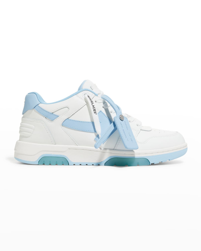 Shop Off-white Men's Out Of Office Arrow Low-top Sneakers In White/ Blue