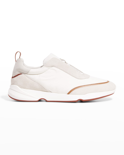Shop Loro Piana Men's Modular Walk Wind Trainer Sneakers In White