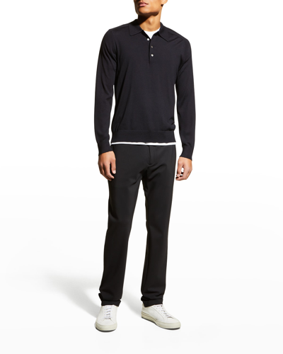 Shop Theory Men's Zaine Precision Ponte Slim-straight Chino-style Pants In Black
