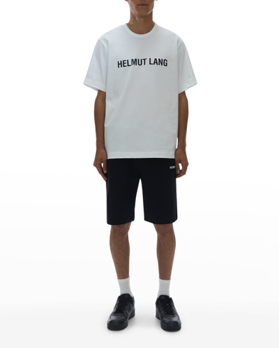 Shop Helmut Lang Men's Core Logo Terry Sweat Shorts In Black