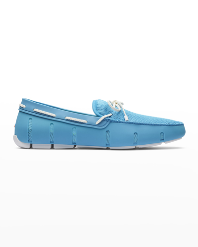 Shop Swims Men's Waterproof Mesh & Rubber Braided Lace Loafers In Aqua/white
