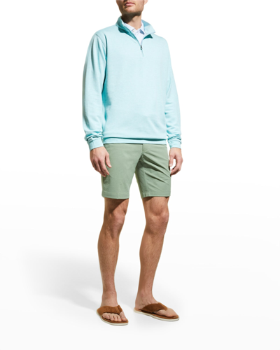 Peter Millar Men's Quarter Zip Pullover Sweater In Carni Blue