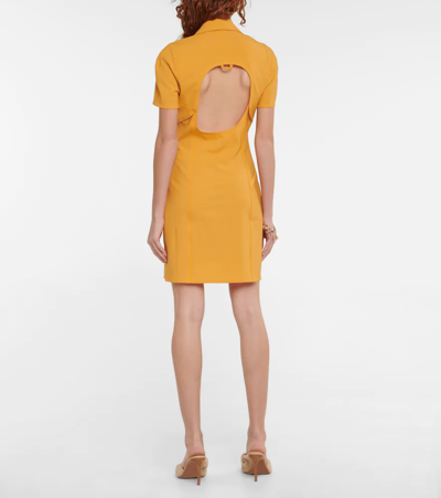 Shop Jacquemus La Robe Tangelo Wool-blend Minidress In Orange
