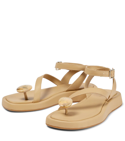 Shop Gia Borghini Gia/rhw Rosie 18 Leather Sandals In Taupe