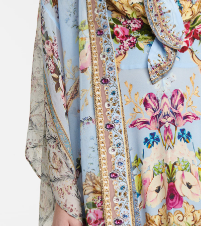 Shop Camilla Embellished Silk Beach Cover-up In Fon Blue Ln