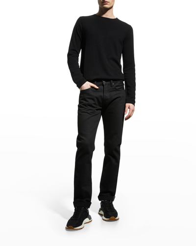Shop Active Cashmere For Neiman Marcus Men's Cashmere Crewneck Sweater In Charcoal
