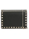 Valentino Garavani Rockstud Black Leather Clutch