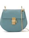 Chloé Mini Drew Shoulder Bag In Cloudy Blue