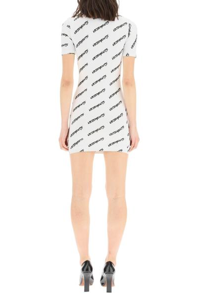 Shop Vetements T-shirt Dress With Logo In White
