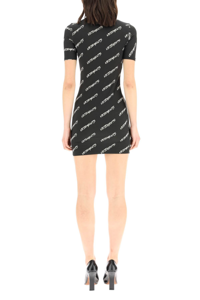Shop Vetements T-shirt Dress With Logo In Black