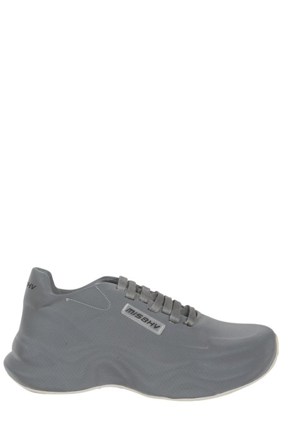 Shop Misbhv Moon Rear Logo Print Sneakers In Grey