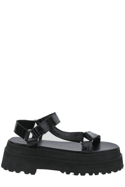 Shop Junya Watanabe Ankle Strap Platform Sandals In Black