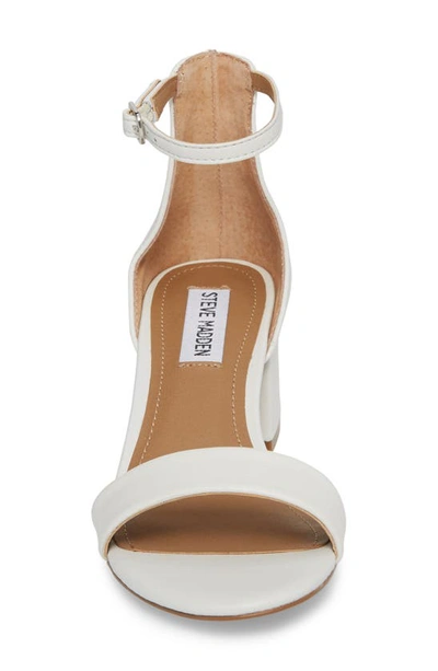 Shop Steve Madden Irenee Ankle Strap Sandal In White Leather