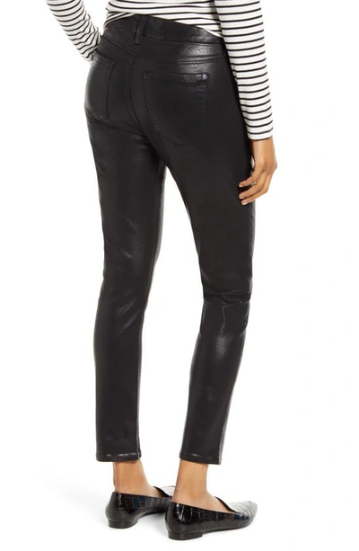 Shop Jen7 By 7 For All Mankind By 7 For All Mankind High Waist Coated Ankle Skinny Jeans In Black