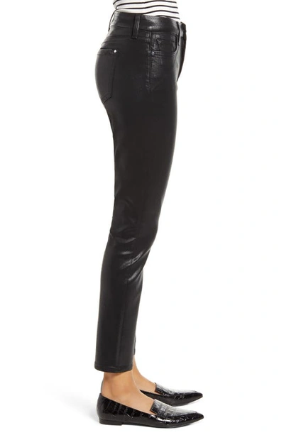 Shop Jen7 By 7 For All Mankind By 7 For All Mankind High Waist Coated Ankle Skinny Jeans In Black