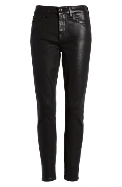 Shop Jen7 By 7 For All Mankind By 7 For All Mankind High Waist Coated Ankle Skinny Jeans In Black