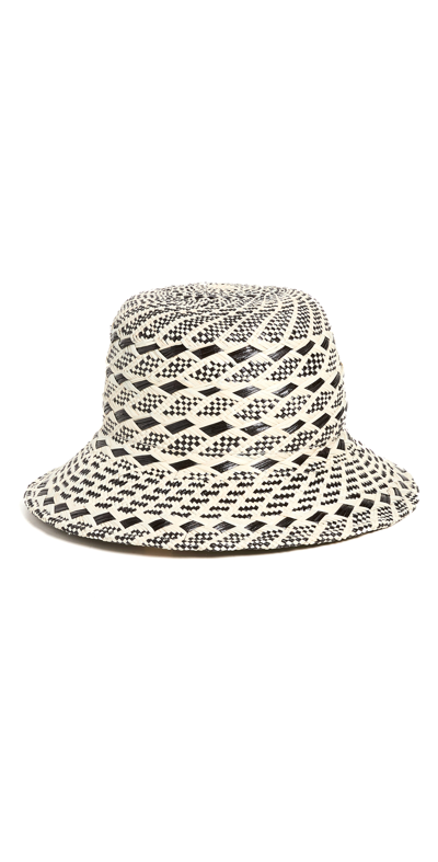 Shop Gigi Burris Breanna Straw Bucket Hat In Cream/black