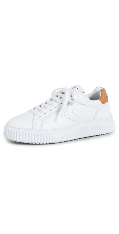 Shop Voile Blanche Lipari Sneakers In White Tobacco