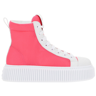 Shop Miu Miu Women's Shoes High Top Trainers Sneakers In Pink