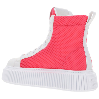 Shop Miu Miu Women's Shoes High Top Trainers Sneakers In Pink