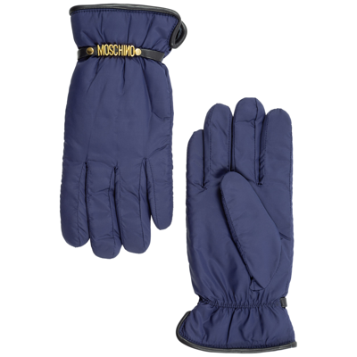 Shop Moschino Women's Gloves In Blue