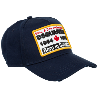 Shop Dsquared2 Adjustable Men's Cotton Hat Baseball Cap   D2 In Blue