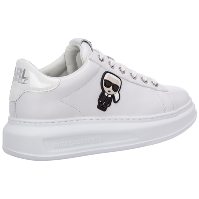 Shop Karl Lagerfeld Women's Shoes Leather Trainers Sneakers  K/ikonik Kapri In White