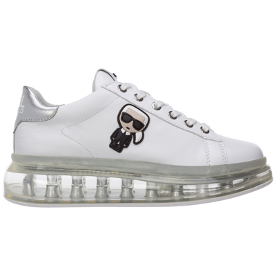 Karl Lagerfeld Kapri Kushion K/ikonik Leather Sneakers In White | ModeSens