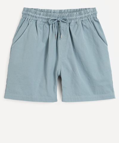 Shop Colorful Standard Organic Twill Shorts In Steel Blue