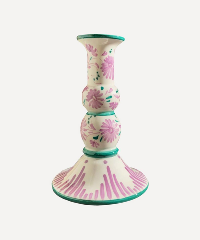 Shop Vaisselle Lumiere Floral Candle Holder In Lilac