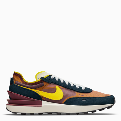 Shop Nike Multicolour  Waffle One Sneakers In Burgundy