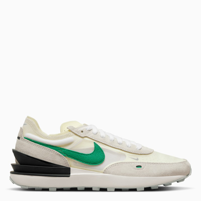 Shop Nike White/green/black Waffle One Tpa Sneakers In Multicolor